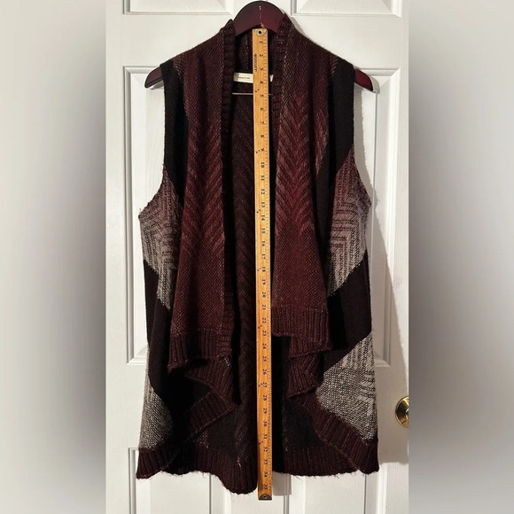 ANTHROPOLOGIE Sleeping on Snow Mabli WOOL Blend Open Vest Size XS S Brown Cozy - Picture 14 of 14